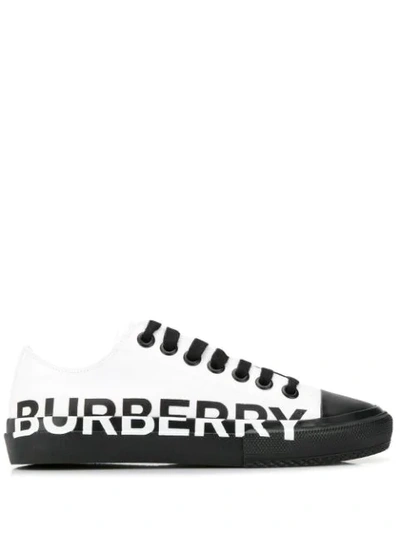 Burberry Larkhall Low-top Canvas Logo Sneakers In Black
