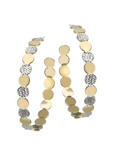 Jennifer Zeuner Jewelry Women's Bianca Two-tone Medium Hoop Earrings In Gold Silver