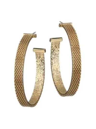 Jennifer Zeuner Jewelry Josefina 18k Yellow Goldplated Mesh Hoop Earrings