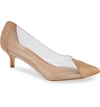 Schutz Cyou Clear Pointy Toe Pump In Honey Beige