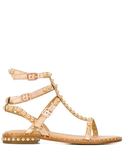 Ash Play Studded Strappy Sandals - Gold