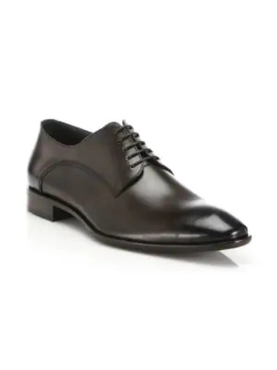 Hugo Boss Leather Shoes In Dark Brown