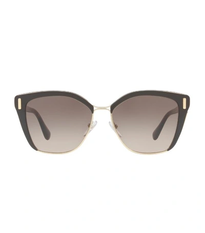 Prada 57mm Gradient Geometric Sunglasses In Brown/brown Gradient