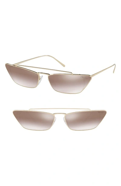 Prada Ultravox 67mm Oversize Cat Eye Sunglasses In Pale Gold Gradient Mirror