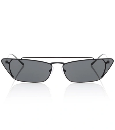 Prada Ultravox 67mm Oversize Cat Eye Sunglasses - Black Solid In Grey