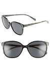 Prada 55mm Retro Sunglasses In Black Solid