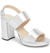 Prada Double Band Platform Sandal In Silver