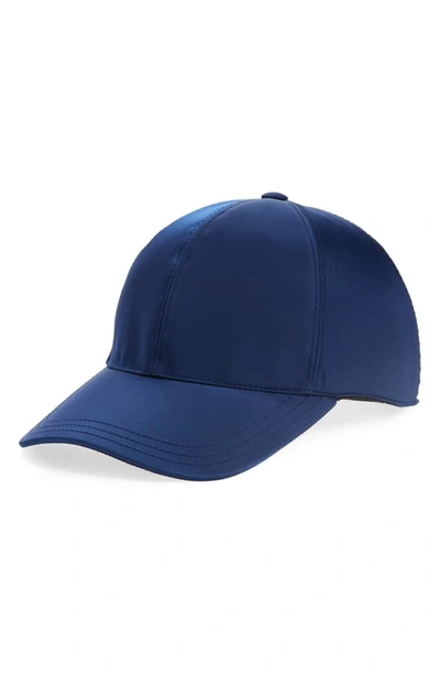 Prada Tessuto Triangolo Nylon Baseball Cap In Royal