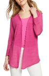 Nic + Zoe Carefree Linen Blend Cardigan In Orchid Petal