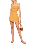 Reformation Tabatha Linen Minidress In Ochre