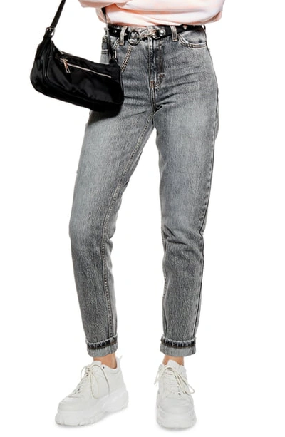 Topshop Mom High Waist Jeans In Grey