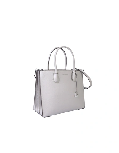 Michael Kors Mercer Leather Handbag In Grey