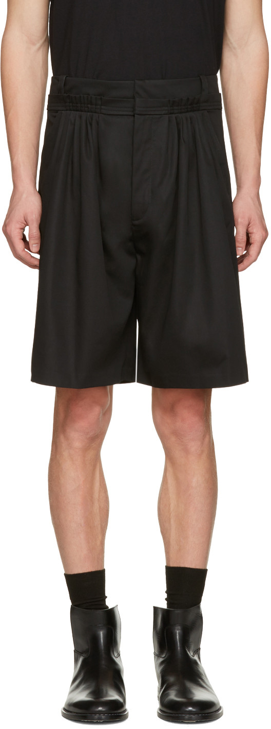 Jw Anderson Black Pleat Front Baggy Shorts | ModeSens