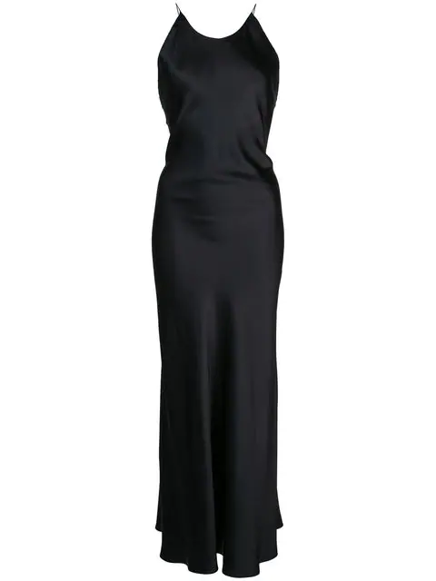 Rosetta Getty Cross Back Slip Dress In Black | ModeSens