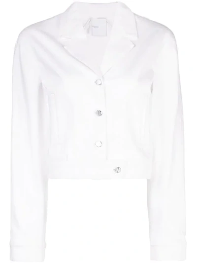 Rosetta Getty Tailored Denim Shirt Jacket In White