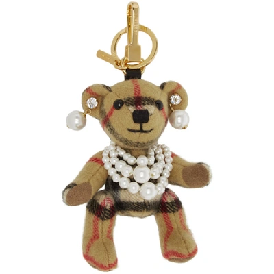 Burberry Thomas Pearly Teddy Bear Charm In Yellow