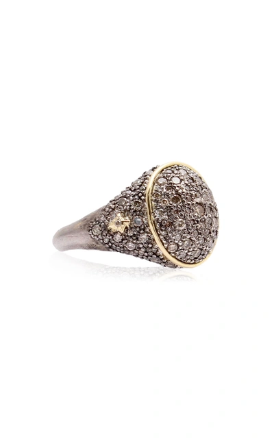 Armenta 18k Gold And Sterling Silver Diamond Signet Ring