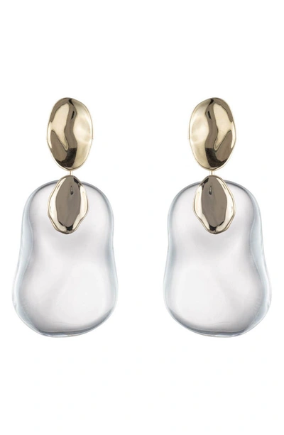 Alexis Bittar Disk & Liquid Lucite Dangle Earrings, Clear