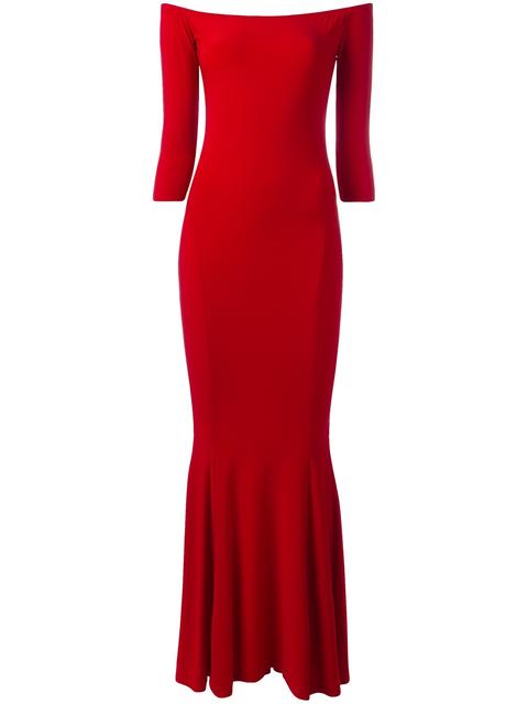 Norma Kamali Off The Shoulder Fishtail Gown In Red | ModeSens