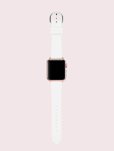 Kate Spade White Scallop Silicone 38/40mm Apple Watch® Strap In White