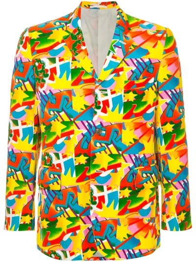 Pre-owned Comme Des Garçons Graffiti Stars Blazer In Multicolour