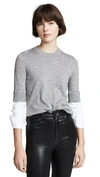 Veronica Beard Roscoe Layered Sweater In Grey Melange