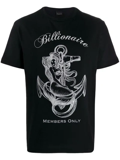 Billionaire Members Only Printed T-shirt In Black