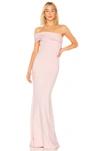 Katie May Titan One-shoulder Cutout Crepe Gown In Blush