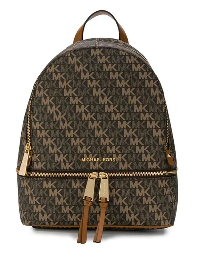 Michael Michael Kors Printed Logo Backpack - Brown