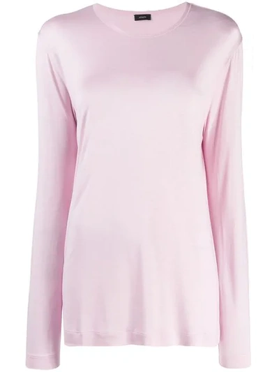 Joseph Plain Jersey Top In Pink