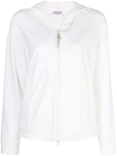 Brunello Cucinelli Zipped Sweater In White