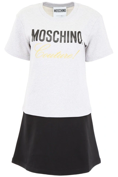 Moschino Logo Printed T In Grey
