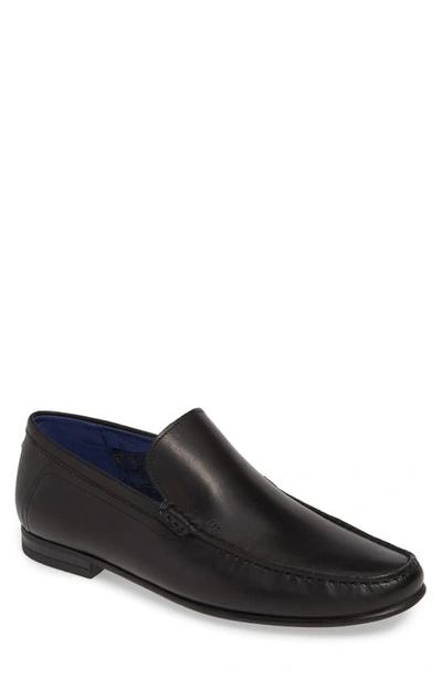 Ted Baker Men's Lassil Leather Moc-toe Loafers In Black