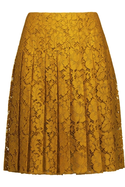 Prada Pleated Cotton-blend Guipure Lace Skirt | ModeSens