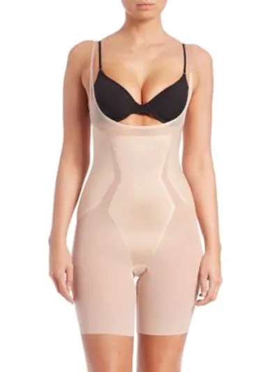 Spanx Haute Contour Open-bust Mid-thigh Shape Suit In Nude