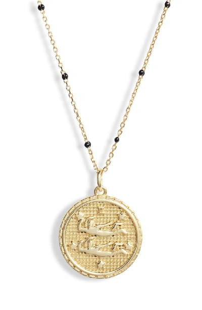 Argento Vivo Zodiac Necklace In 14k Gold-plated Sterling Silver, 16" In Gemini
