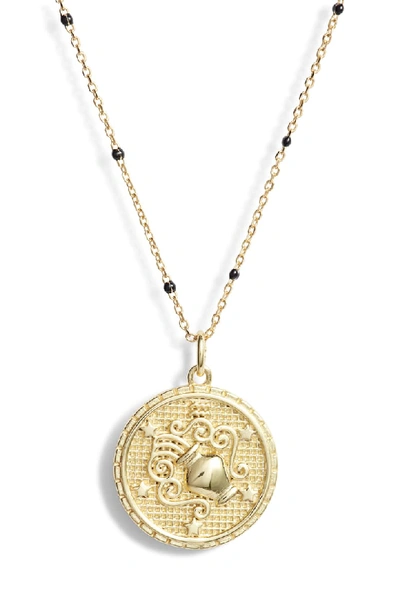 Argento Vivo Zodiac Necklace In 14k Gold-plated Sterling Silver, 16" In Aquarius