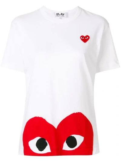 Comme Des Garçons Play White Bottom Heart T-shirt