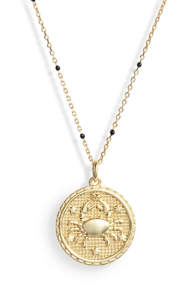 Argento Vivo Zodiac Necklace In 14k Gold-plated Sterling Silver, 16 In Cancer