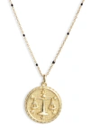 Argento Vivo Zodiac Necklace In 14k Gold-plated Sterling Silver, 16" In Libra