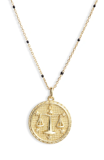 Argento Vivo Zodiac Necklace In 14k Gold-plated Sterling Silver, 16" In Libra