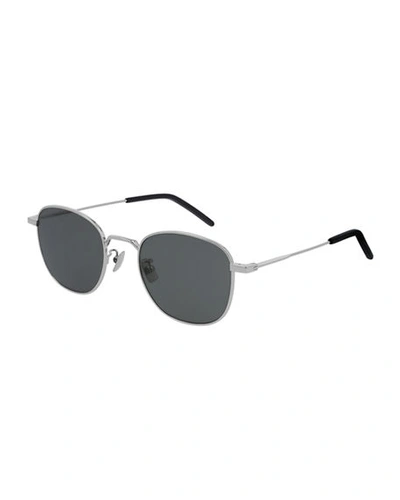 Saint Laurent Women's Round Sunglasses, 50mm In Silver