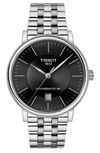 Tissot Carson Premium Powermatic 80 Link Bracelet Watch, 40mm In Silver/ Black/ Silver