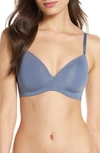 Calvin Klein Sculpted Wireless Triangle Bra In Scorched Denim