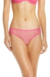 On Gossamer Mesh Hip Bikini In Cosmo Pink
