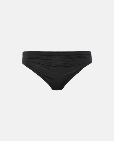 Stella Mccartney Draped Classic Bikini Bottom In Black/cream
