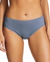 Fine Lines Pure Cotton High-cut Briefs In Smokey Blue