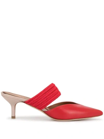 Malone Souliers Maisie Kitten-heel Leather Mules In Reds