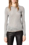 Zadig & Voltaire Willy Foil Tee In Gris Chine