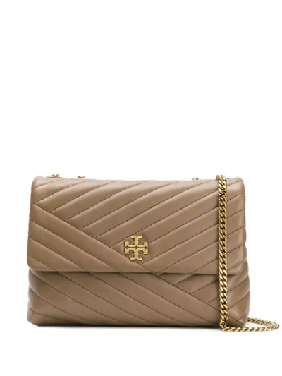 Tory Burch Kira Chevron Chain Wallet Classic Taupe 